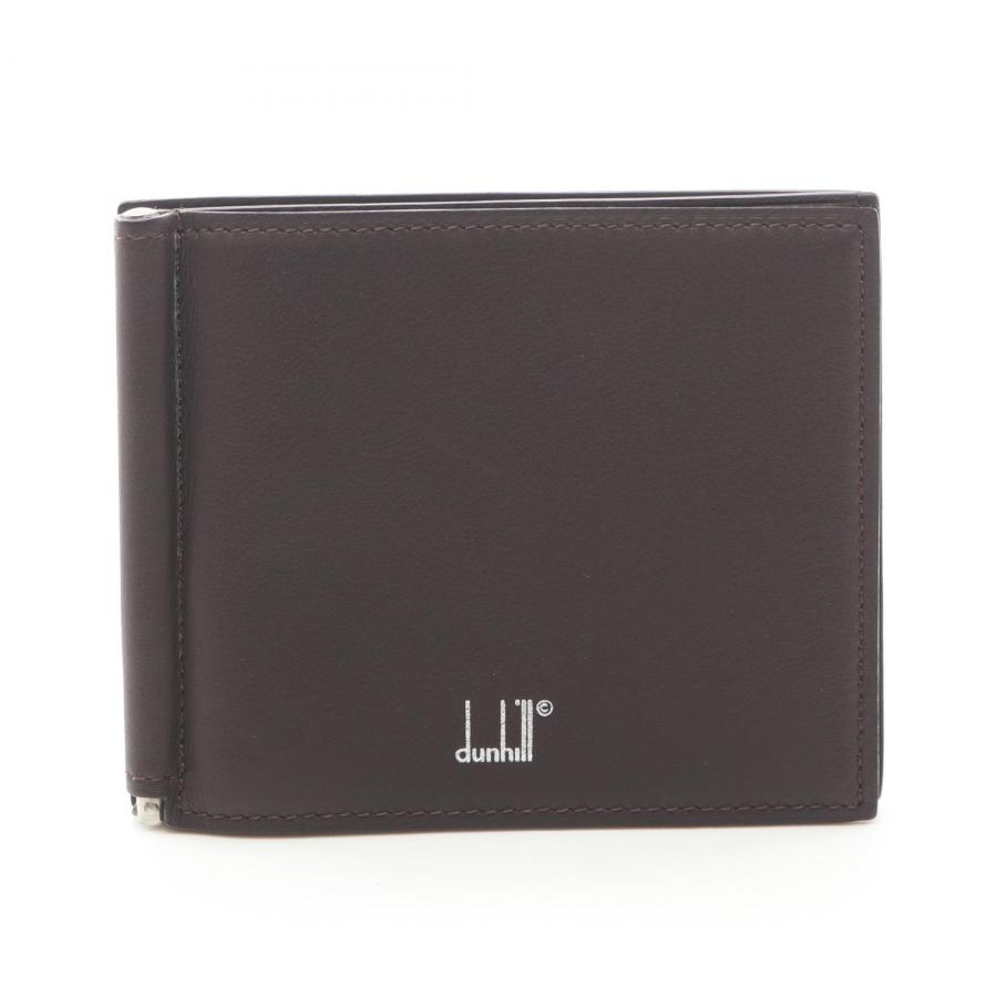 dunhill（ダンヒル） ロゴ 札入れ 財布 レザー ブラウン系 【中古