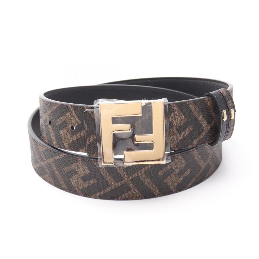 フェンディ FENDI ロゴバックル レザーベルト ブラック 本革 イタリア製 FENDI（フェンディ） FENDI FFロゴ バックル ベルト 衣料品 レザー