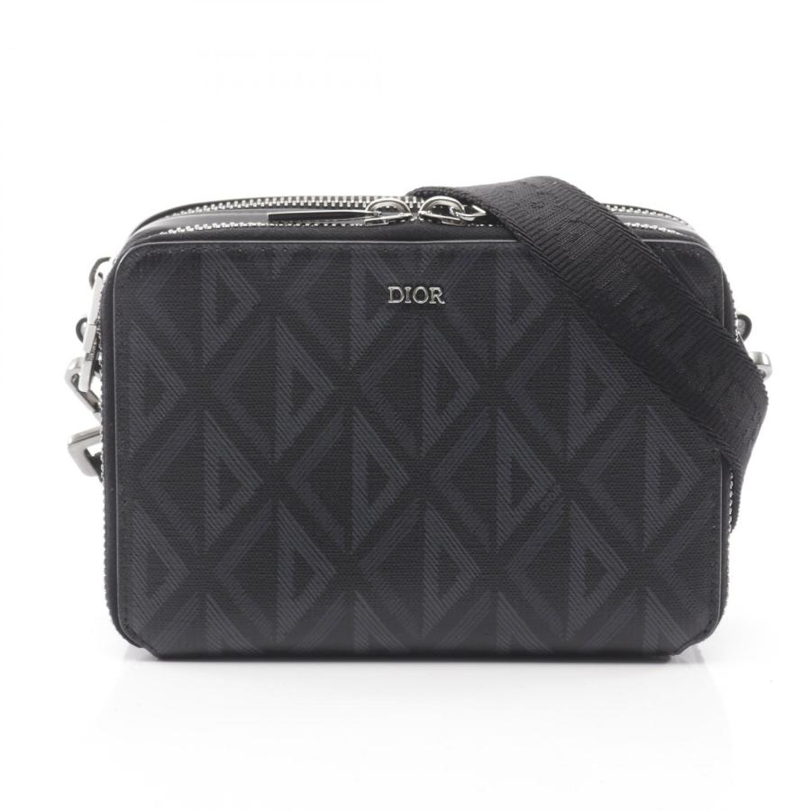 Diorダイヤモンド メッセンジャー ポーチ ショルダーバッグレザー ブラック系 爆買 ディオール Dior CDダイヤモンド メッセンジャー ポーチ