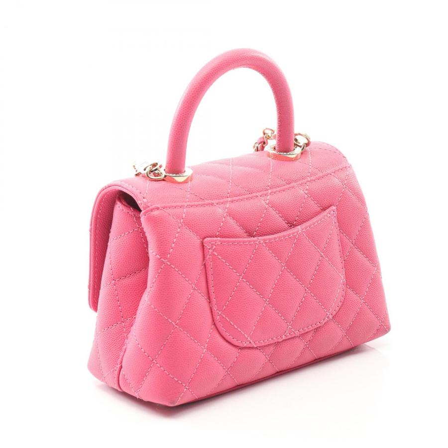 シャネル CHANEL ココハンドルXXS トップハンドル ハンドバッグ バッグ キャビアスキン(グレインドカーフ) ピンク系 【中古】の画像