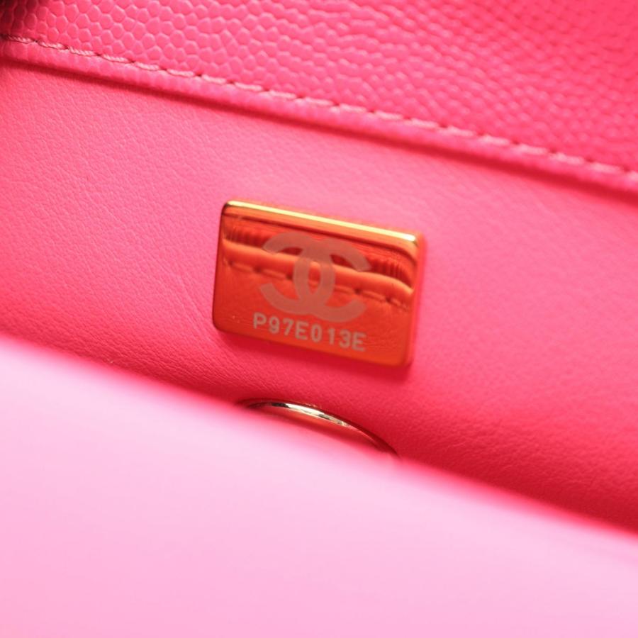 シャネル CHANEL ココハンドルXXS トップハンドル ハンドバッグ バッグ キャビアスキン(グレインドカーフ) ピンク系 【中古】の画像