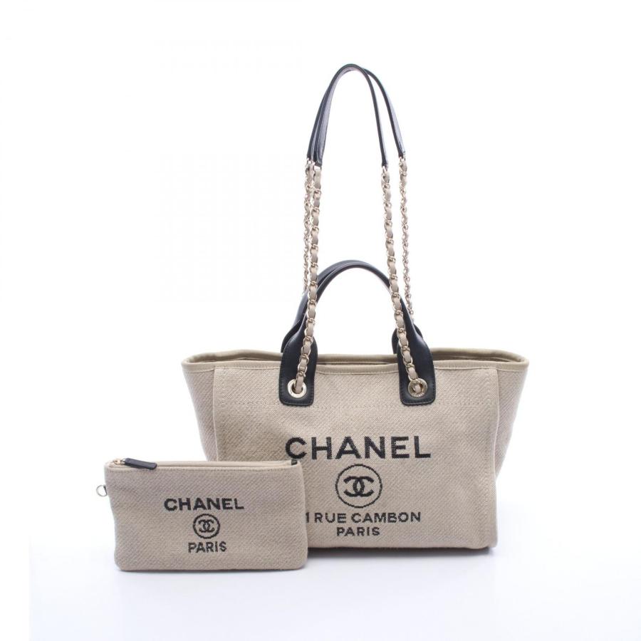 CHANEL♥️ ドーヴィルトートバッグ CHANEL（シャネル） ドーヴィル トートMM ココマーク チェーン トート