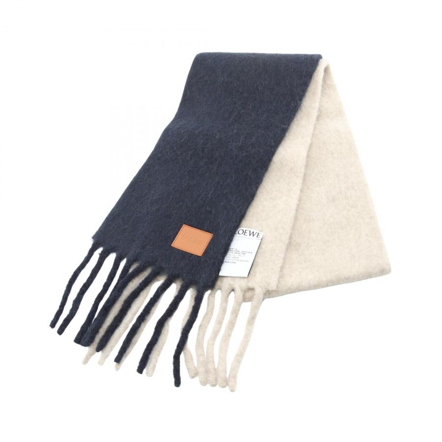 LOEWE ウール マフラー グレー/ネイビー マフラー LOEWE ロエベ ウール マフラー ネイビー系
