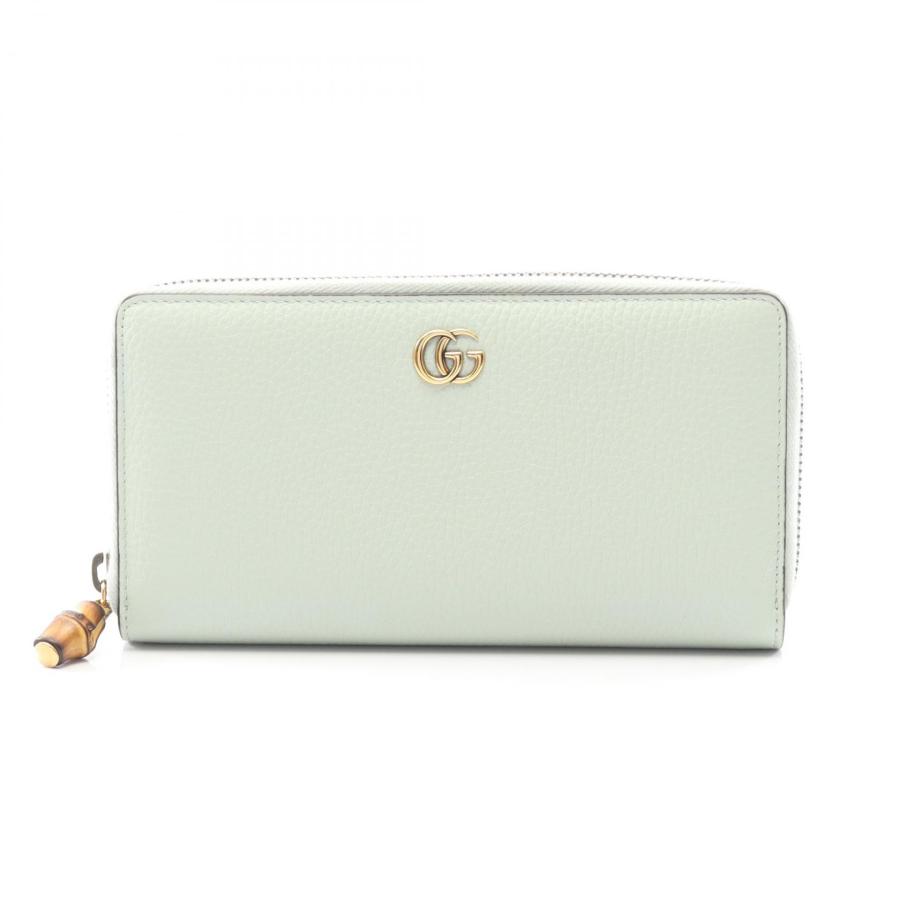グッチ GUCCI バンブー ラウンド長財布 財布 レザー レディース グリーン系 739499 【中古】 GUCCI（グッチ） バンブー ラウンド長財布 財布 レザー グリーン系