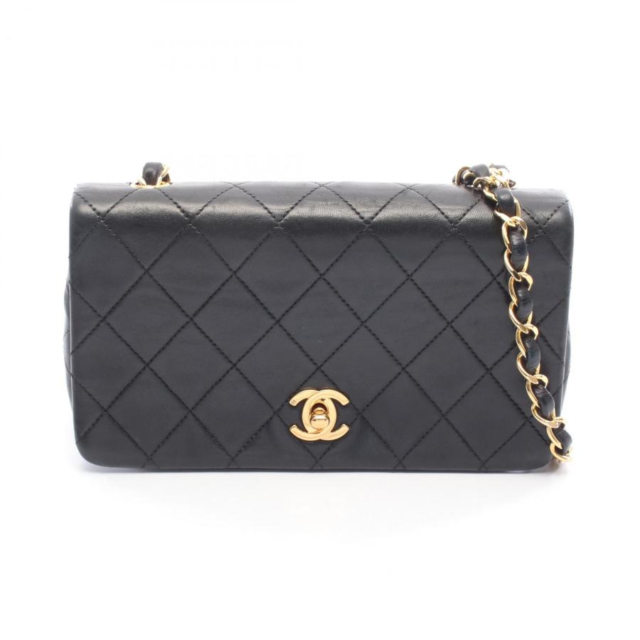 シャネル CHANEL マトラッセ フルフラップ ショルダーバッグ バッグ ラムスキン（羊革） レディース ブラック系 【中古】 CHANEL（シャネル） ミニマトラッセ フルフラップ ショルダーバッグ