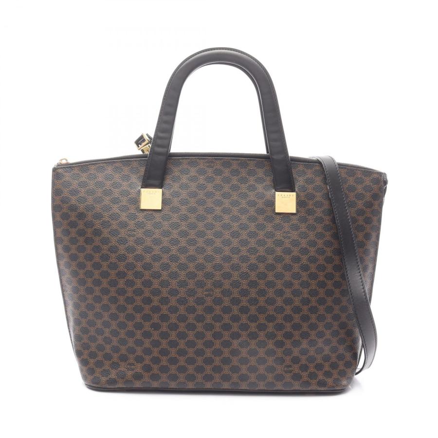 美品 CELINE 黒マカダム トリオンフ PVC バケツ型 トートバッグ CELINE（セリーヌ） マカダム トートバッグ バッグ PVCコーティング