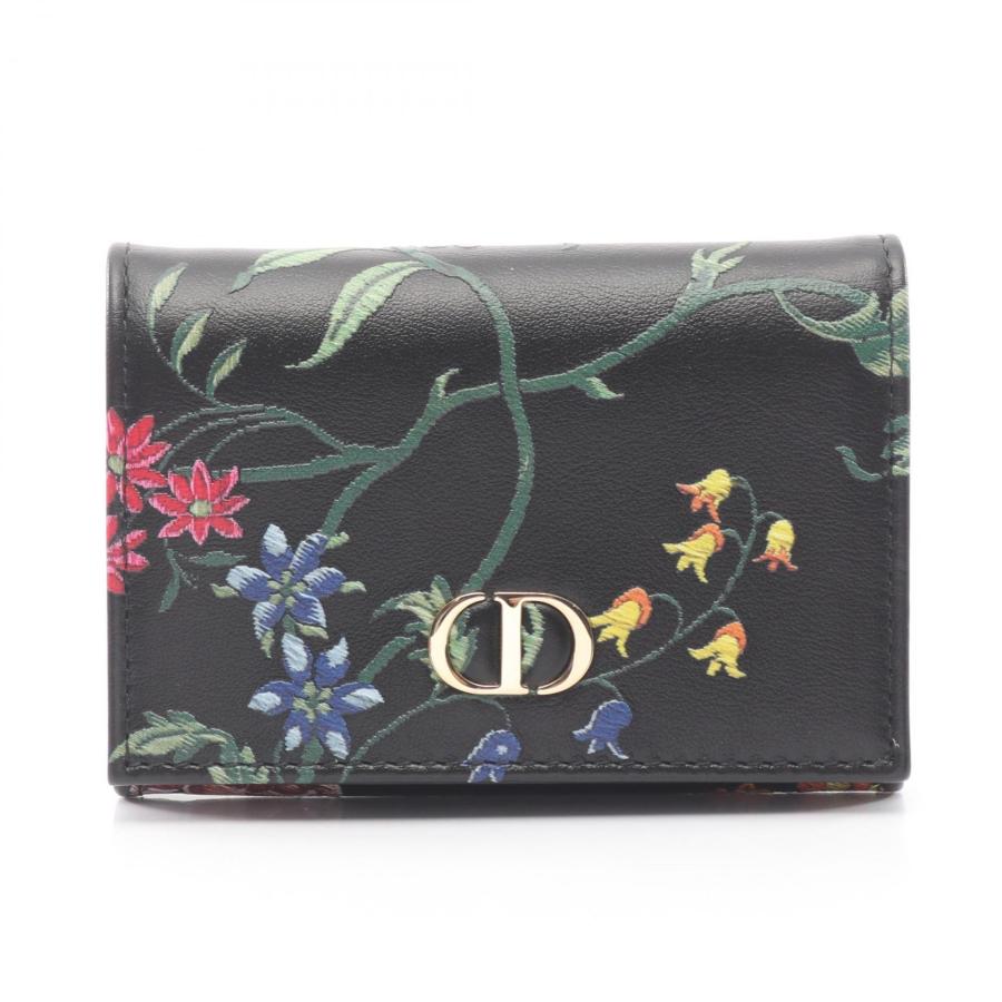 【美品】ディオール カロ スモール ジッパーウォレット 二つ折り財布 ブラック Christian Dior（クリスチャン・ディオール） ディオール 財布 二