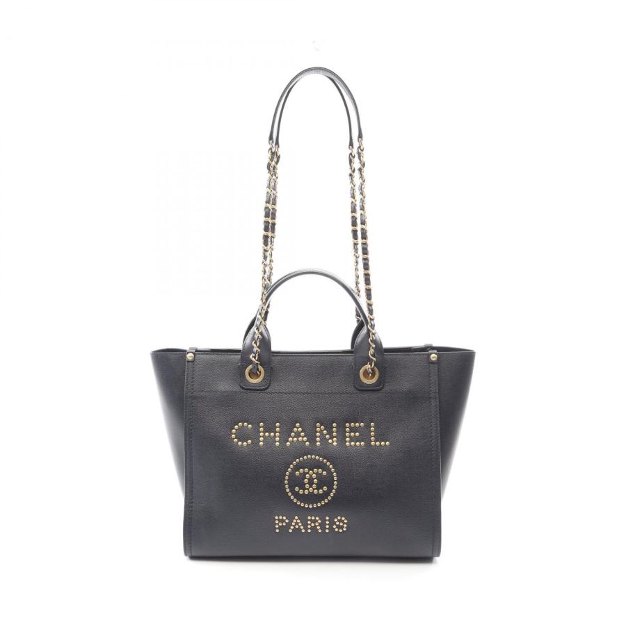 CHANEL（シャネル） ドーヴィル トートバッグ バッグ レザー ネイビー 
