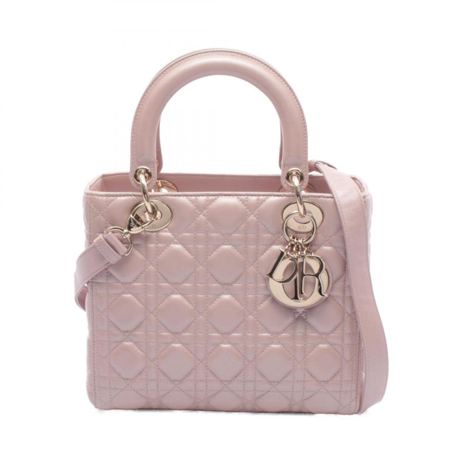 【Christian Dior/クリスチャンディオール】 レディディオール ミディアム 2WAY ハンドバッグ レザー ピンク/アイボリー レディース【中古】【真子質店】【GD】【TMoYMa】 Christian Dior（クリスチャン・ディオール） 中古 ディオール