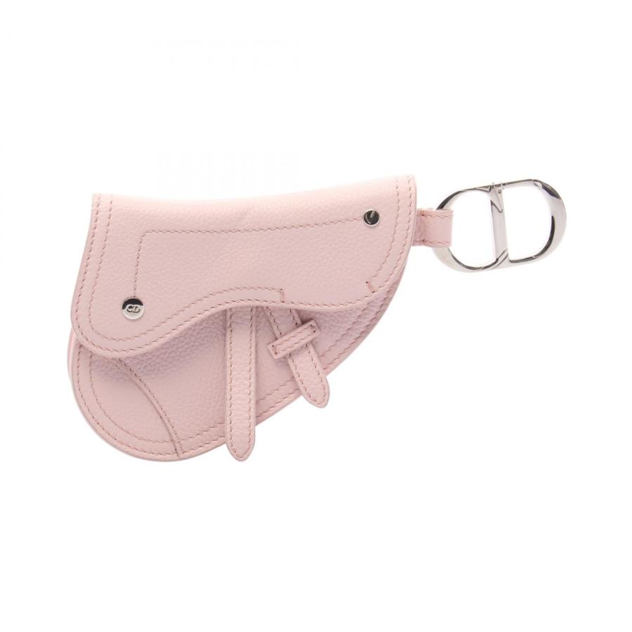 ディオール Dior SADDLE サドル ポーチ バッグ レザー ピンク系 19・BO