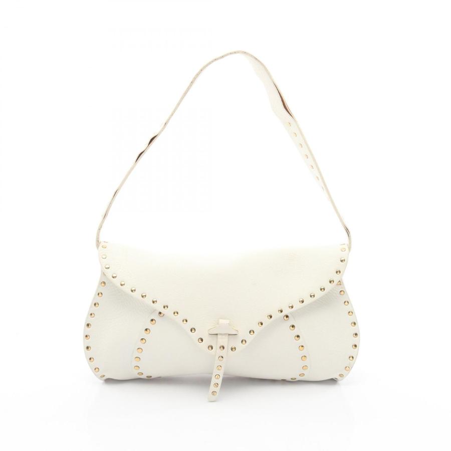 CELINE（セリーヌ） スタッズ ハンドバッグ バッグ レザー ホワイト系
