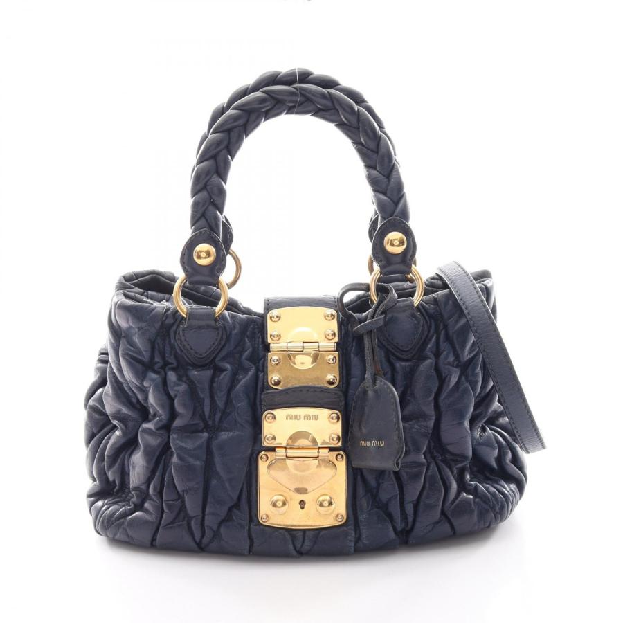 ミュウ Miu MATELASSE マテラッセ 2WAY ハンドバッグ バッグ レザー
