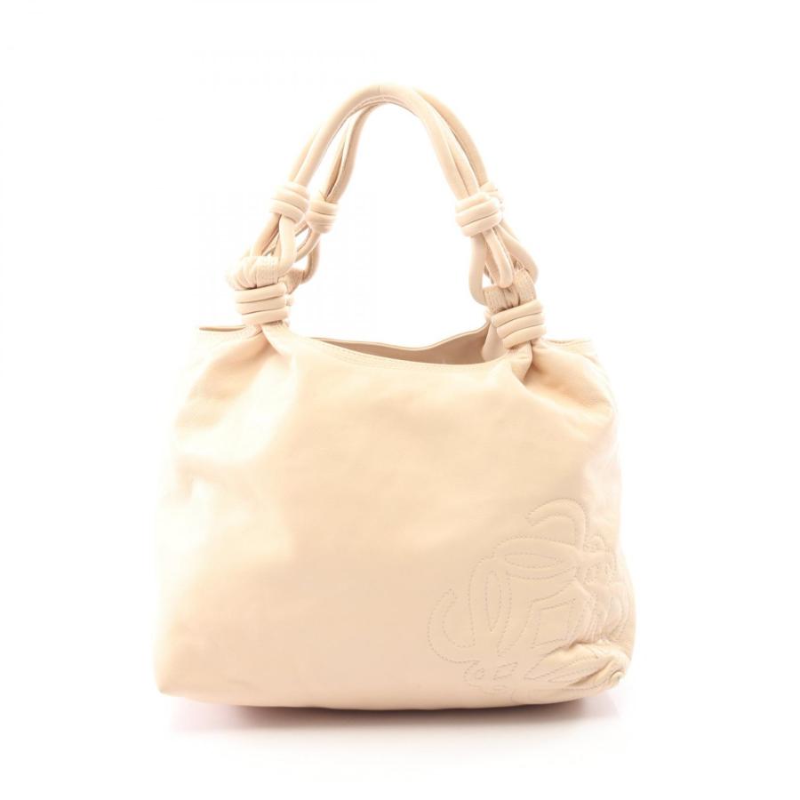 LOEWE（ロエベ） アナグラム ハンドバッグ バッグ レザー ベージュ系 