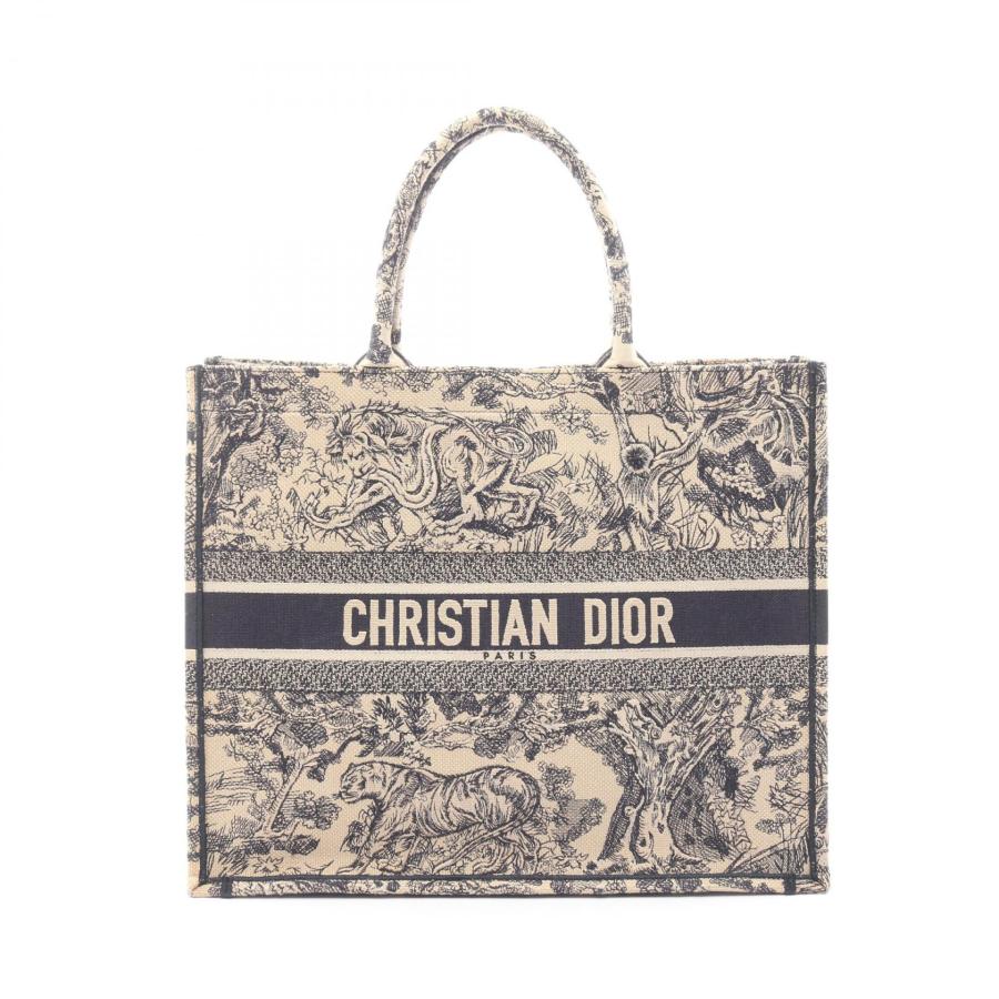 Christian Dior トートバッグ グレー ベージュ ディオール ブックトート トワル ド ジュイ トートバッグ ベージュ