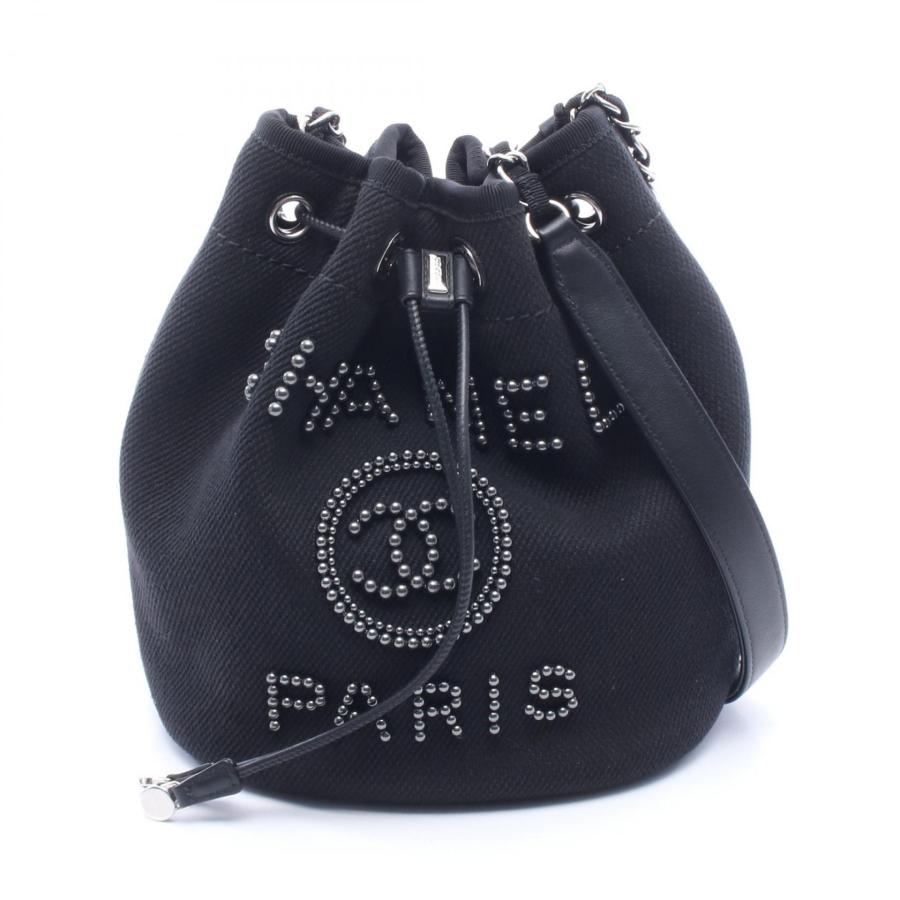 シャネル CHANEL ドーヴィル ショルダーバッグ バッグ キャンバス レザー レディース ブラック系 AS1045 【中古】 CHANEL（シャネル） ドーヴィル ショルダーバッグ バッグ キャンバス