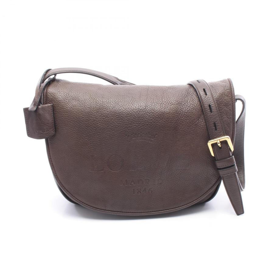 【美品】 ロエベ ヘリテージ ショルダーバッグ サッチェル ダークブラウン LOEWE（ロエベ） ヘリテージ ショルダーバッグ バッグ レザー ブラウン