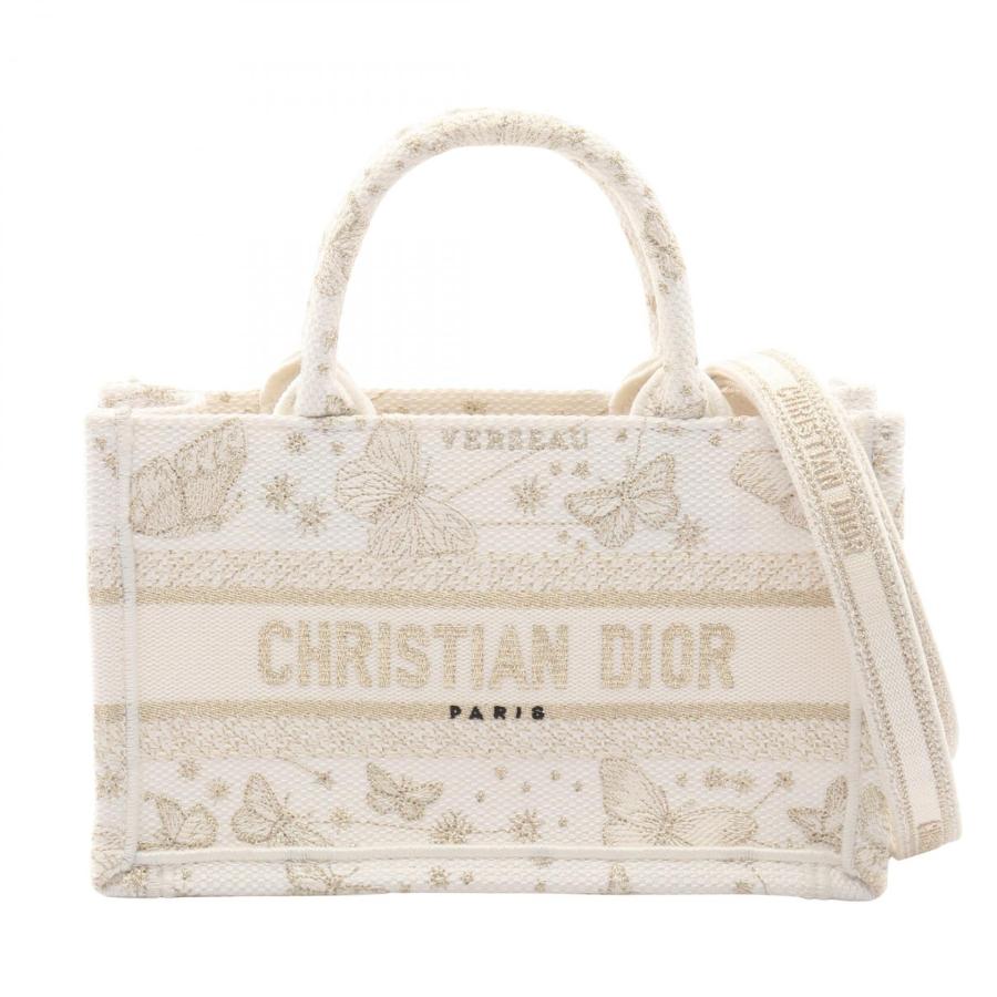 Dior ブックトート ホワイトゴールド Dior - ディオール ブックトート ミニ オブリーク エンブロイダリー