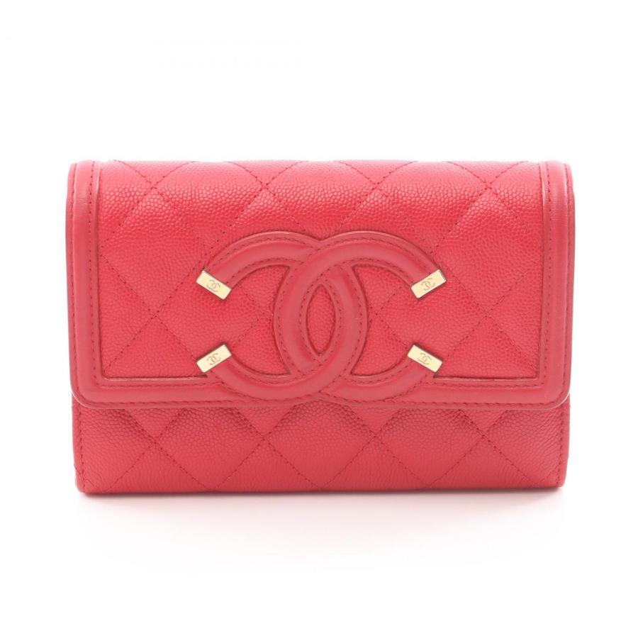 CHANEL（シャネル） CHANEL CCフィリグリー マトラッセ 二つ折り財布 