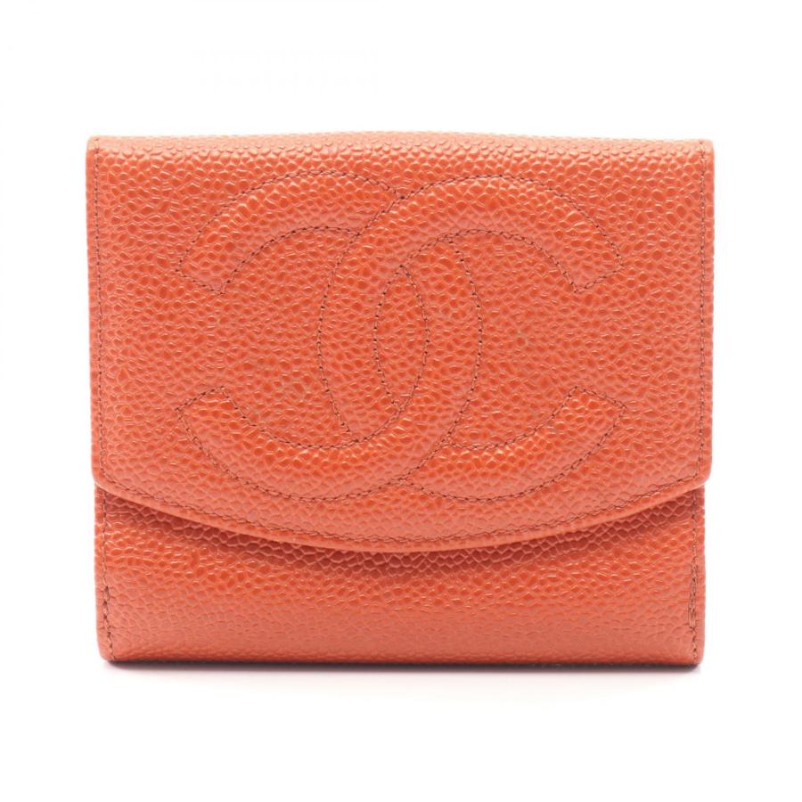 CHANEL（シャネル） ココマーク Wホック財布 財布 キャビアスキン(グレ 