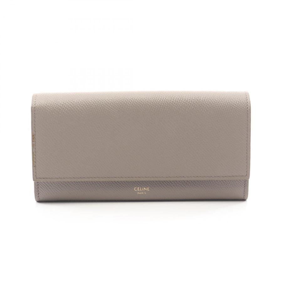 CELINE 二つ折り財布 ベージュ レザー CELINE（セリーヌ） ラージフラップウォレット 二つ折り長財布 財布