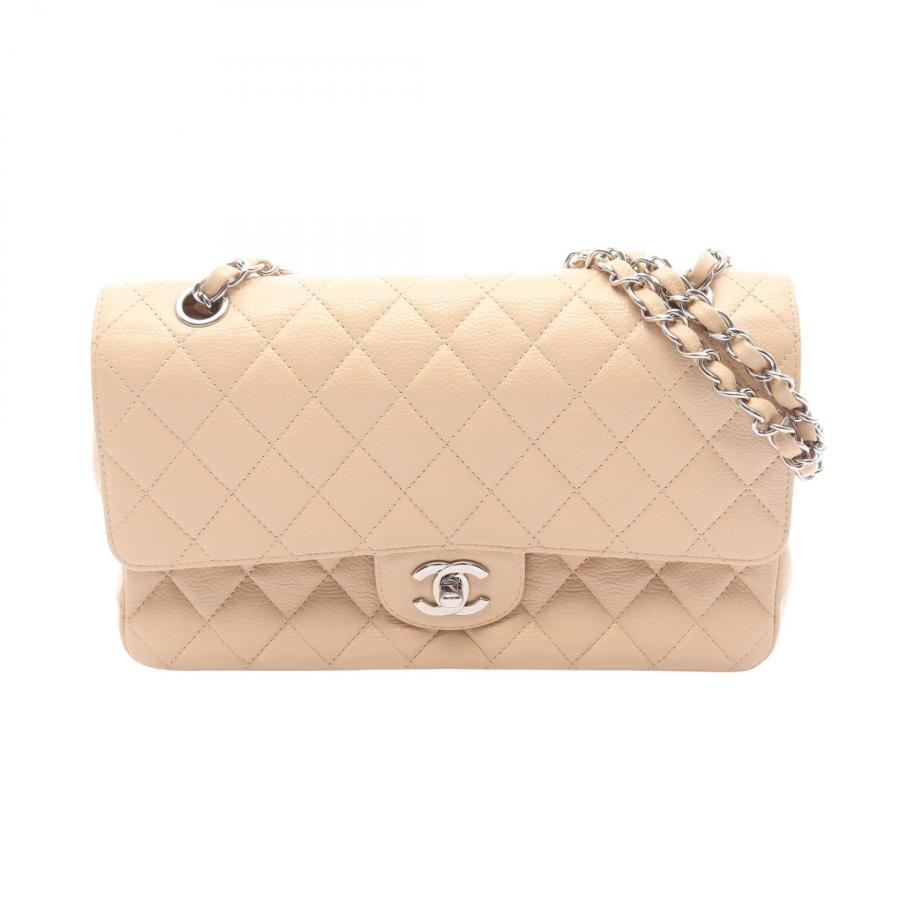 シャネル CHANEL マトラッセ Wフラップ ショルダーバッグ バッグ レザー グレインドカーフレザー レディース ベージュ系 A01112 【中古】 CHANEL（シャネル） マトラッセ Wフラップ ショルダーバッグ バッグ