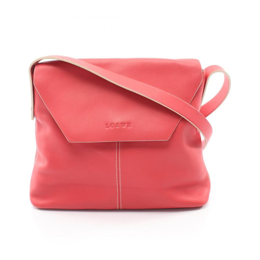 LOEWE 赤いレザーショルダーバッグ LOEWE（ロエベ） ショルダーバッグ バッグ レザー レッド系 【中古