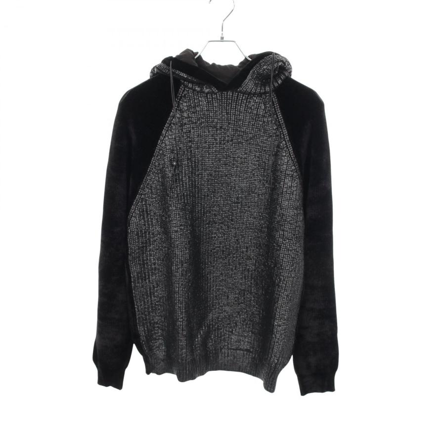 エンポリオ・アルマーニ Emporio Armani 切替 ニット パーカー 衣料品 トップス ウール ビスコース メンズ ブラック系 6X1M49 1MZ2Z 【中古】 EMPORIO ARMANI エンポリオ・アルマーニ Emporio Armani 切替 ニット