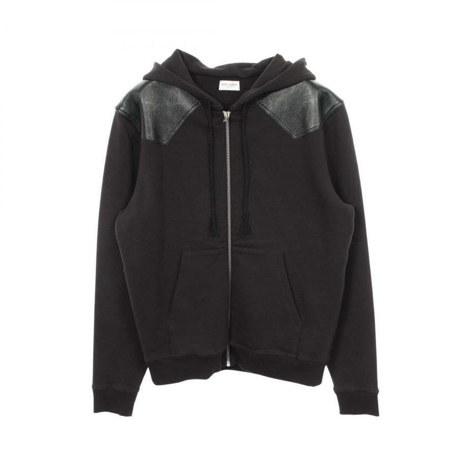 サンローランパリ SAINT LAURENT PARIS レザー切替 パーカー 衣料品