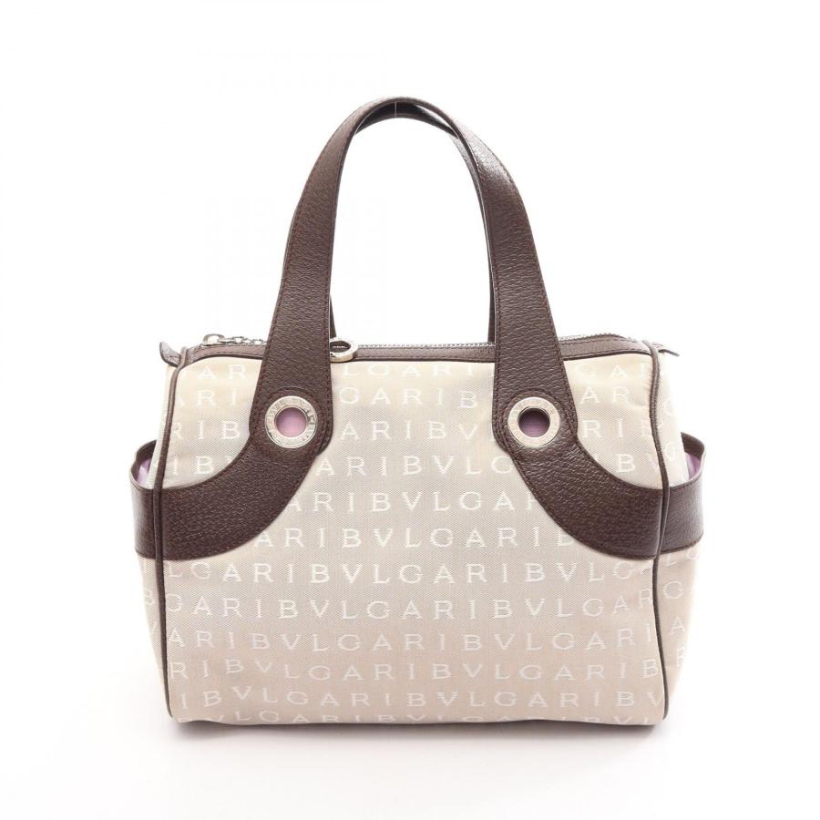 【美品】ブルガリ ハンドバッグ ロゴマニア ベージュ BVLGARI（ブルガリ） ロゴマニア ハンドバッグ バッグ キャンバス