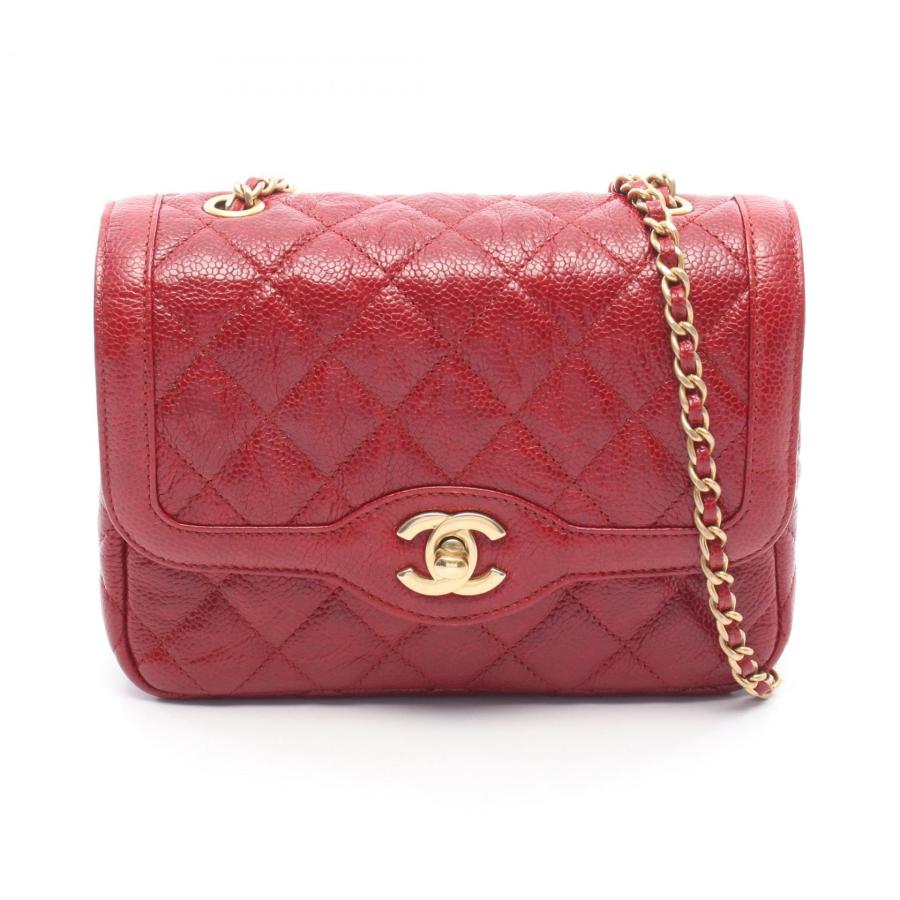 CHANEL ミニマトラッセ　ショルダーバッグ　レッド CHANEL（シャネル） ミニマトラッセ ショルダーバッグ バッグ レザー