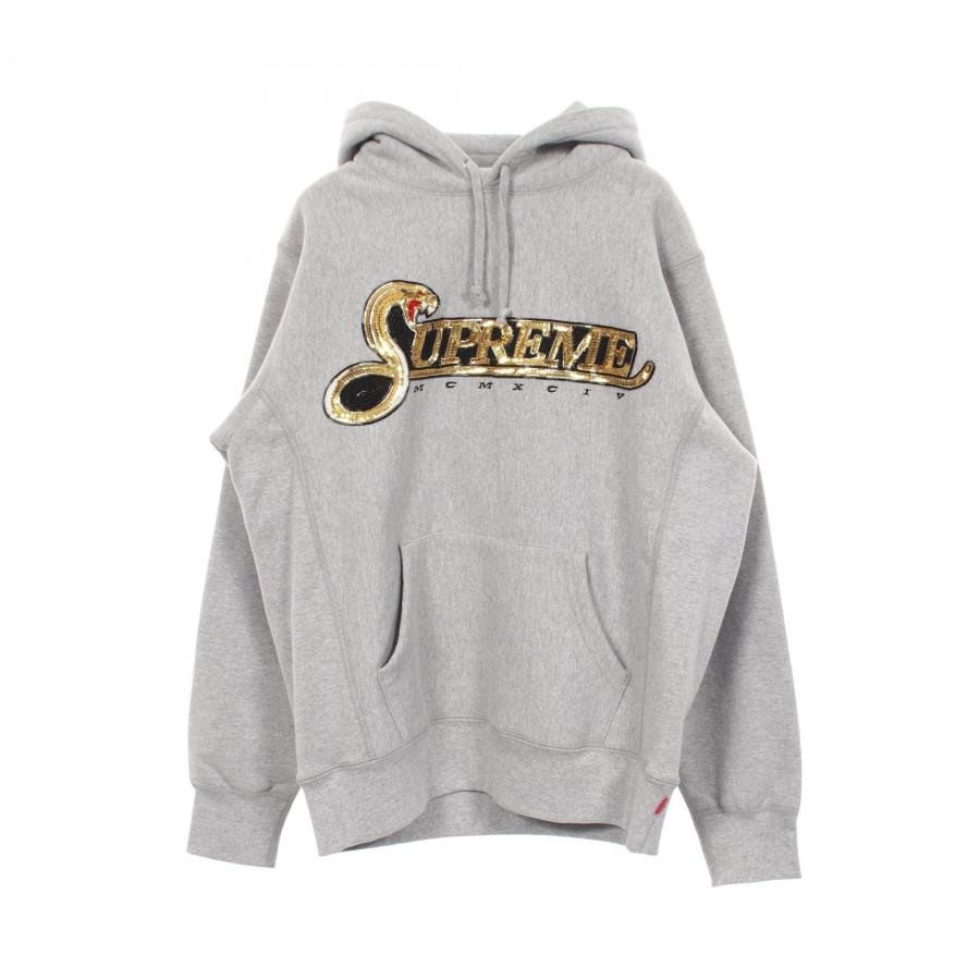 シュプリーム Supreme SEQUIN VIPER HOODED スパンコール ビーズ パーカー 衣料品 トップス コットン メンズ グレー系 【中古】 Supreme（シュプリーム） Supreme SEQUIN VIPER HOODED スパンコール