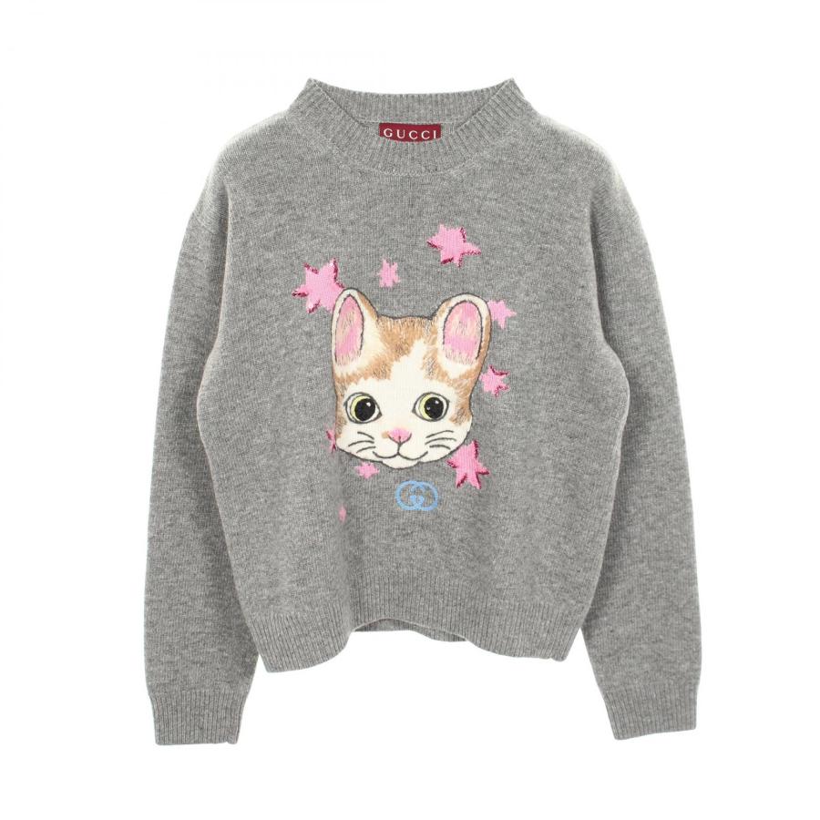 【新品未使用】グッチ　ヒグチユウコ　キャット刺繍 ニット グレー 864156 GUCCI（グッチ） GUCCI GUCCI × ヒグチユウコ インターロッキングG