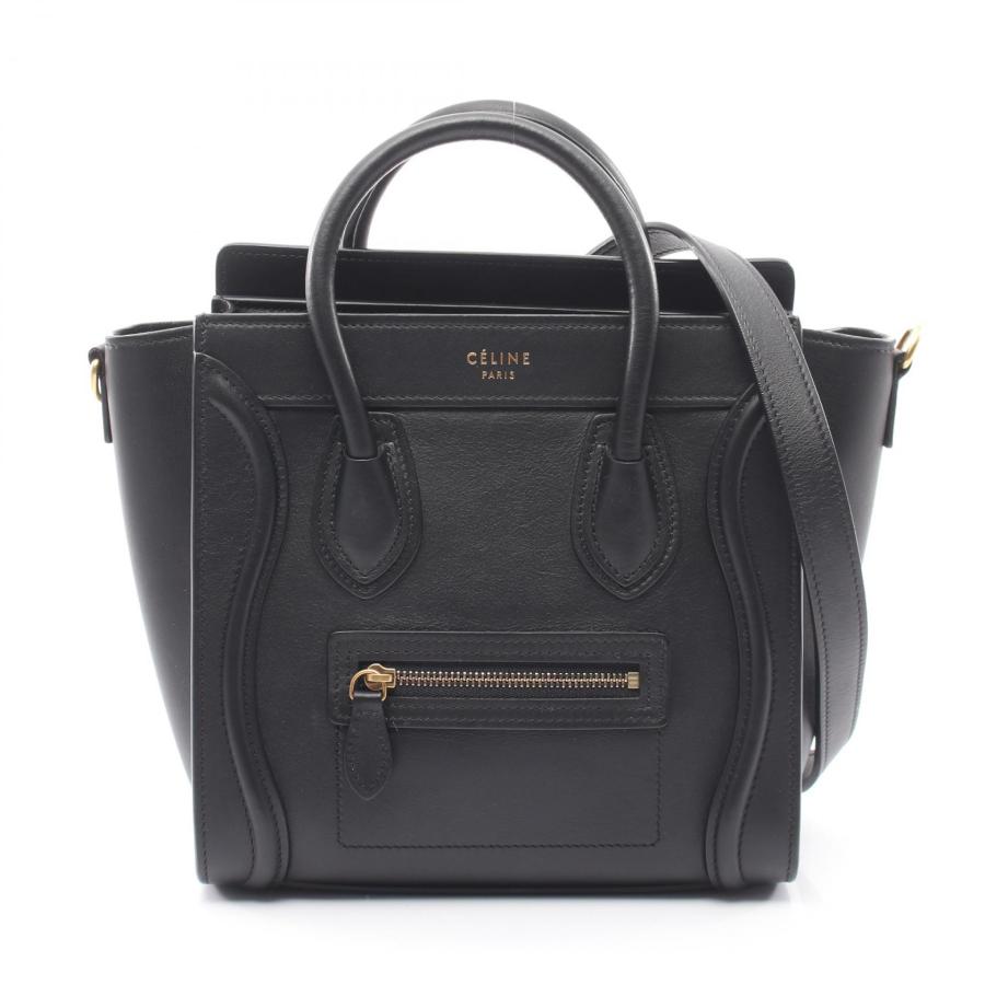 CELINE セリーヌ ラゲージ ナノショッパー 2WAYバッグ ブラック CELINE（セリーヌ） ラゲージ ナノショッパー 2WAY ハンドバッグ