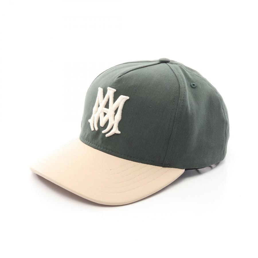 アミリ AMIRI TWO TONE HAT ロゴ刺繍 キャップ 帽子 レザー グリーン系