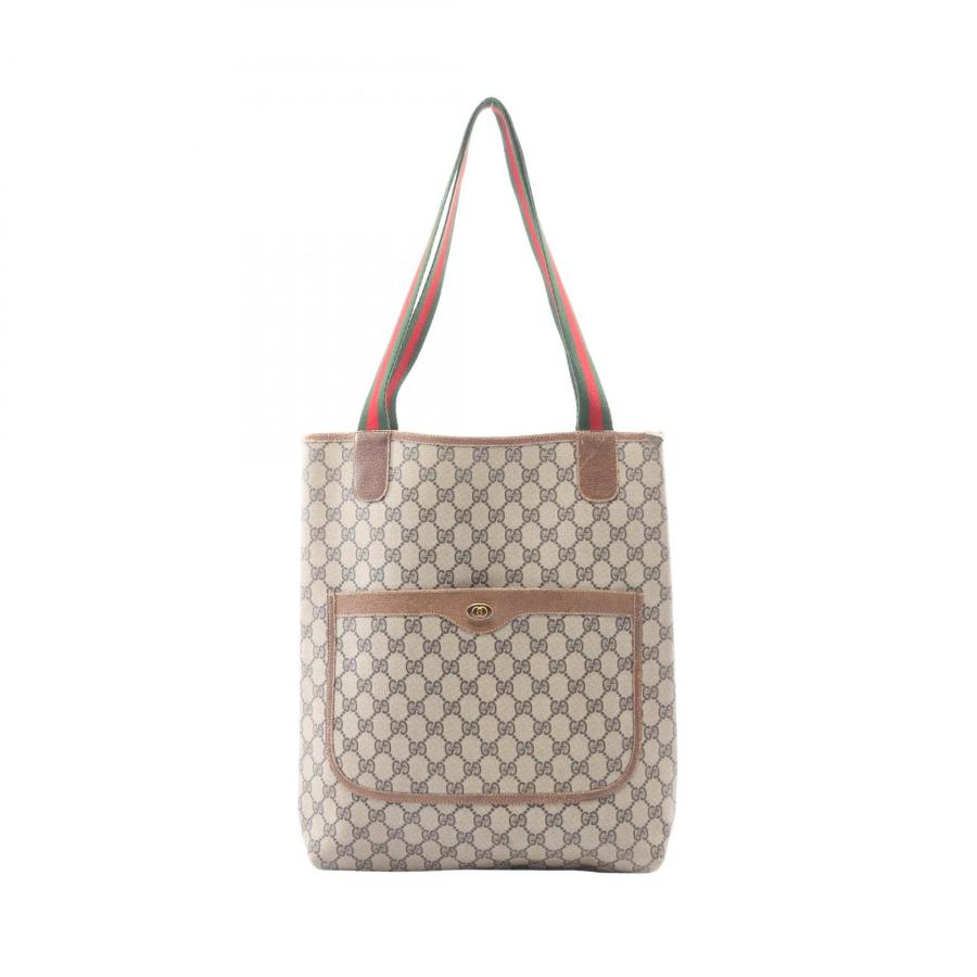 GUCCI plus トートバッグ GGスプリーム シェリーライン ベージュ GUCCI（グッチ） オールドグッチ シェリーライン GGプラス トート