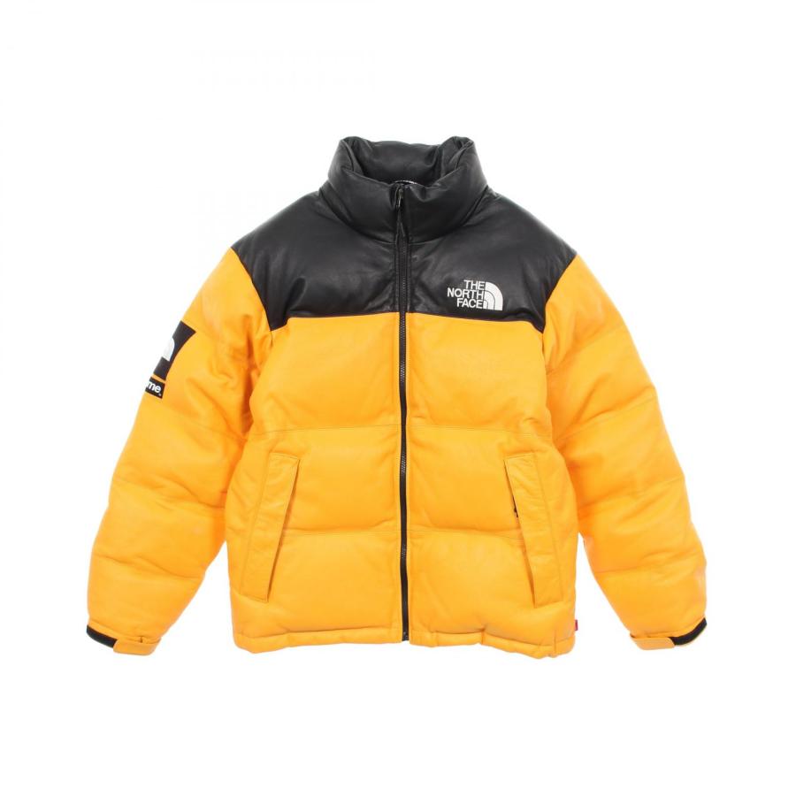 ザ・ノースフェイス THE NORTH FACE THE NORTH FACE × Supreme Leather Nuptse Jacket ダウンジャケット 衣料品 アウター レザー メンズ イエロー系 / ブラック系 【中古】 THE NORTH FACE（ザ ノースフェイス） 爆買 THE NORTH FACE THE NORTH
