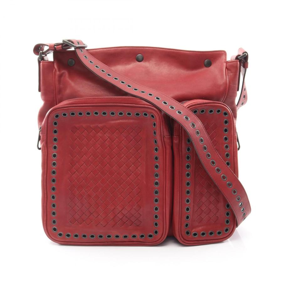 Bottega Veneta イントレチャート ショルダーバッグ レッド ボッテガヴェネタ BOTTEGA VENETA イントレチャート ショルダーバッグ
