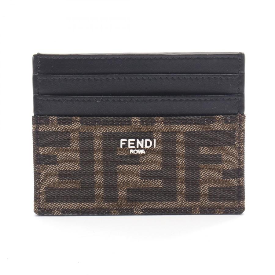 FENDY フェンディ ズッカ 8M0444 レザー ケース ブラウン FENDI（フェンディ） ズッカ カードケース アクセサリー キャンバス