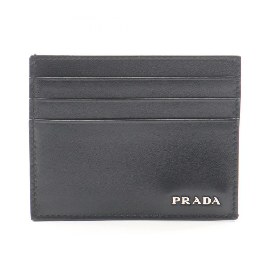 【送料無料】美品PRADA カードケース PRADA（プラダ） カードケース アクセサリー レザー ブラック系 2M1223
