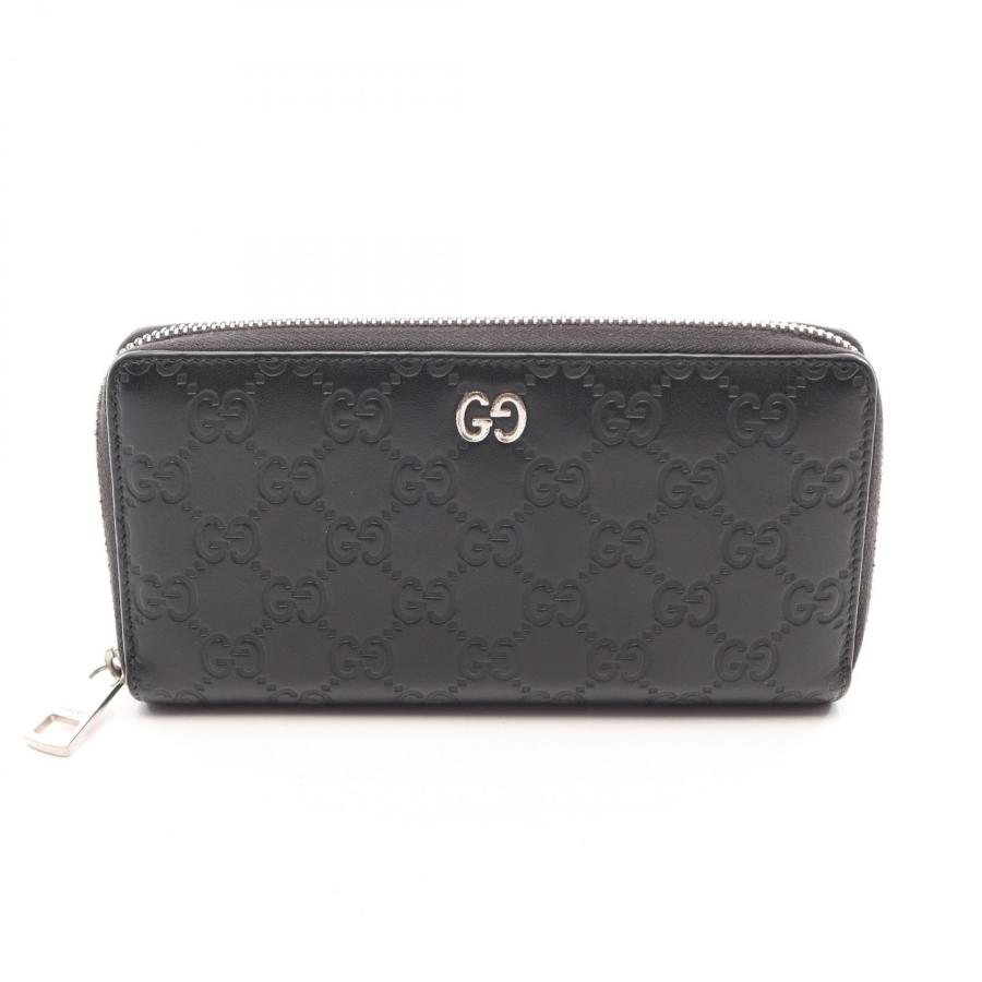 GUCCI（グッチ） グッチシマ ラウンド長財布 財布 レザー ブラック系