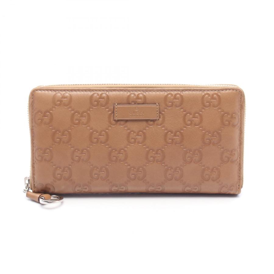 GUCCI（グッチ） グッチシマ ラウンド長財布 財布 レザー ブラウン系