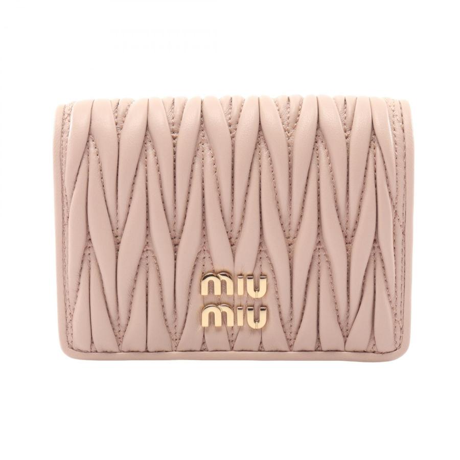 ミュウ Miu MATELASSE'MIU マテラッセ 二つ折り財布 財布 レザー