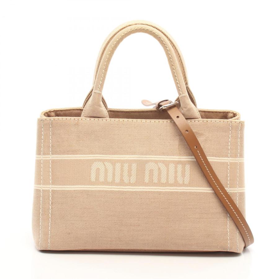ミュウ Miu CANVAS LOGO 2WAY トートバッグ バッグ キャンバス 