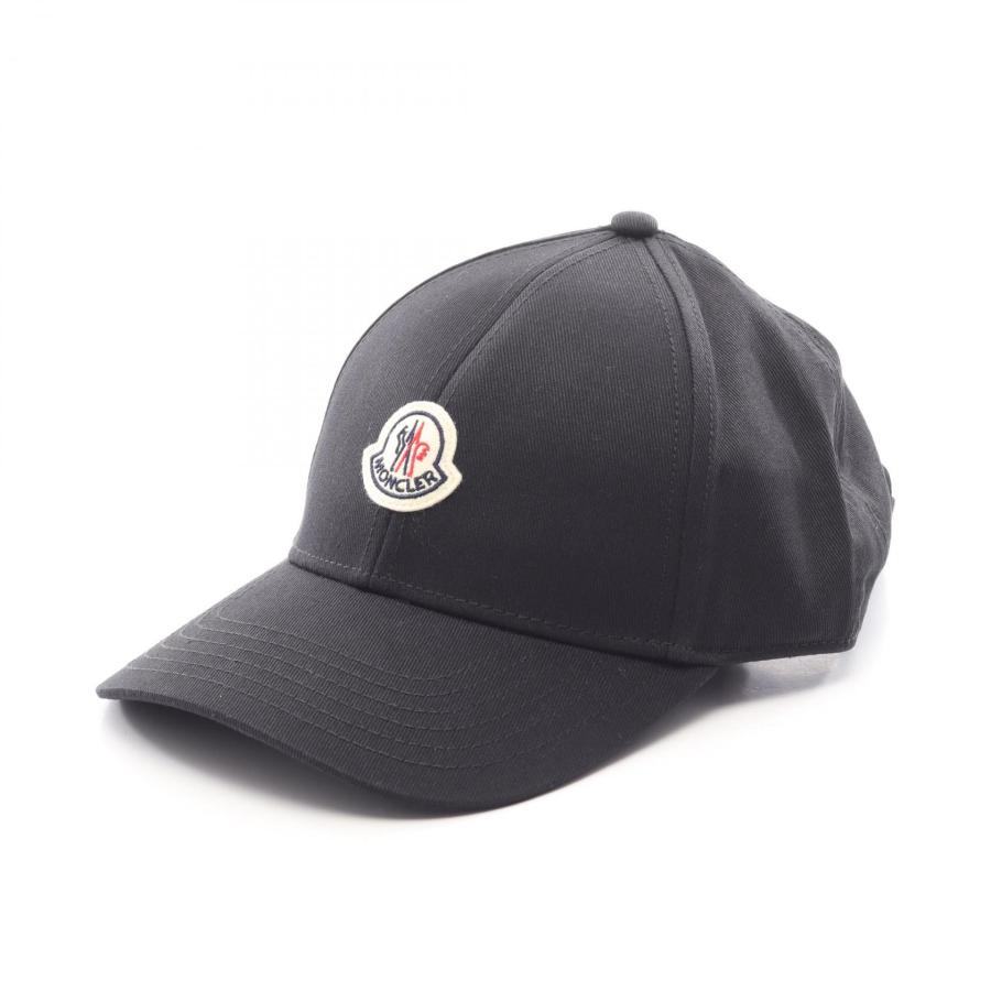 #*1様 MONCLER モンクレール ロゴ ワッペン キャップ 黒 MONCLER（モンクレール） ロゴワッペン キャップ 帽子 コットン