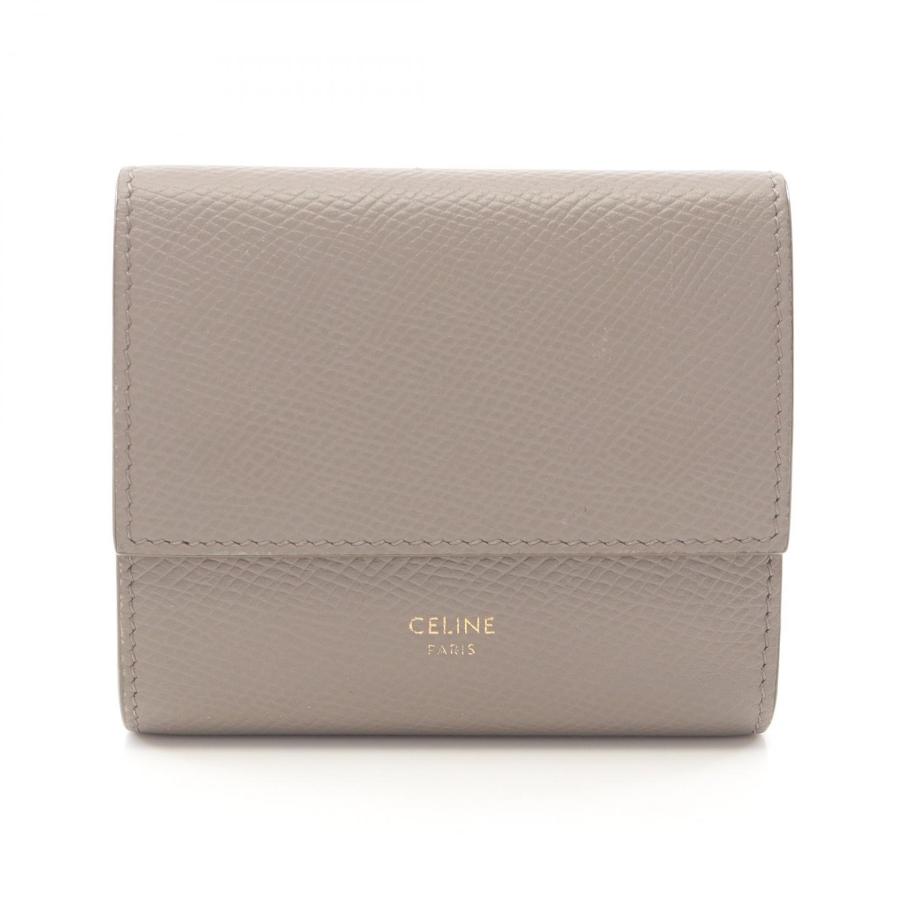 セリーヌ CELINE スモール トリフォールドウォレット 三つ折り財布 財布 レザー レディース ベージュ系 【中古】 CELINE（セリーヌ） スモール トリフォールドウォレット 三つ折り財布