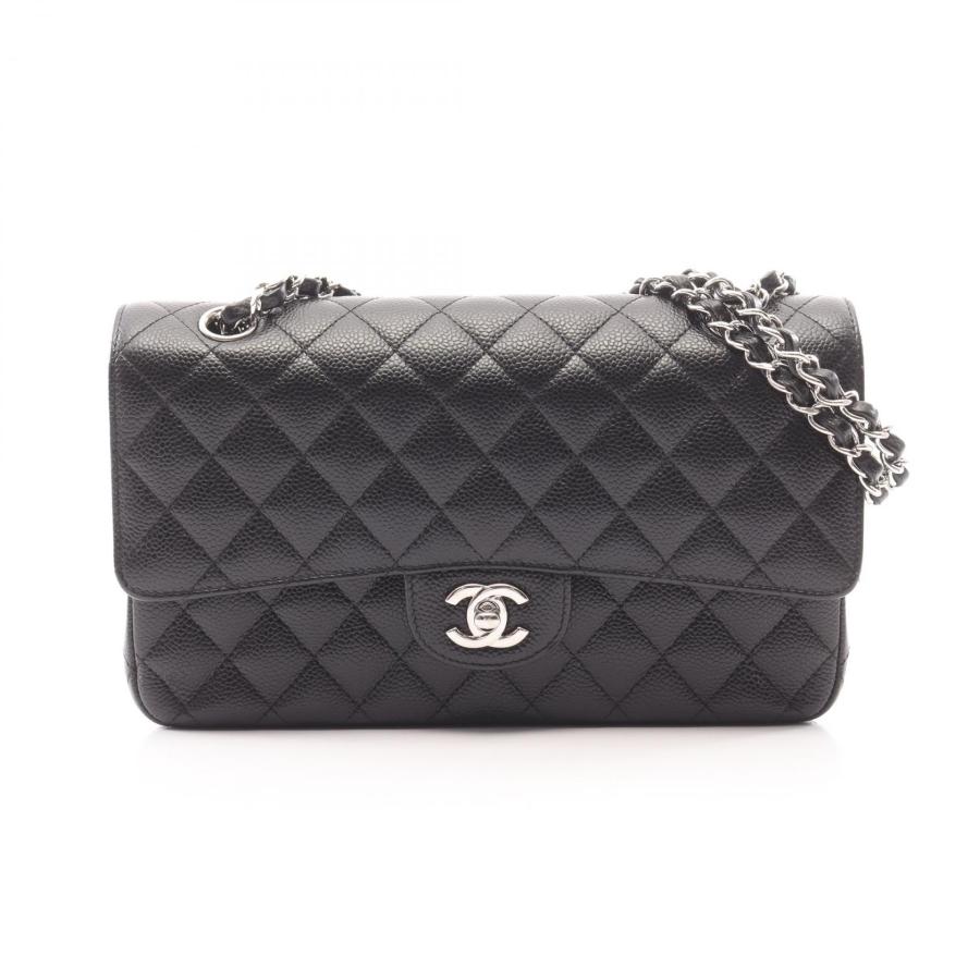 シャネル CHANEL マトラッセ Wフラップ ショルダーバッグ バッグ キャビアスキン(グレインドカーフ) レディース ブラック系 【中古】 CHANEL（シャネル） マトラッセ Wフラップ ショルダーバッグ バッグ