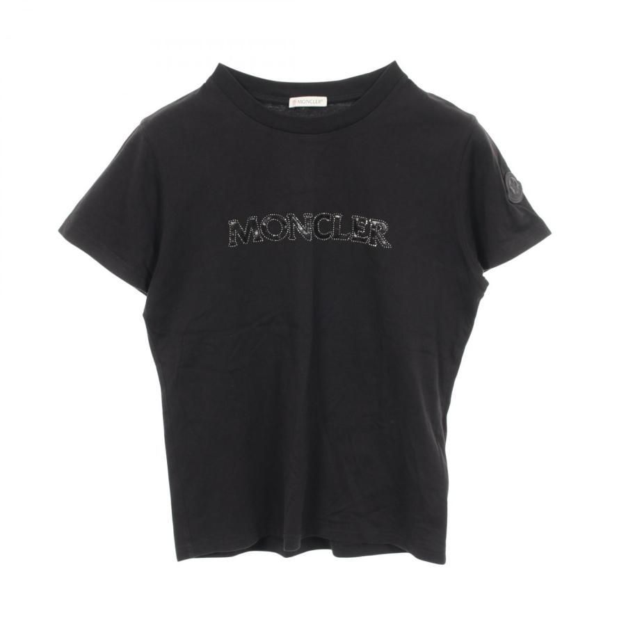 mesugorira 　MONCLER ストーン装飾 半袖Tシャツ MONCLER（モンクレール） ロゴ ラインストーン クルーネック 半袖T