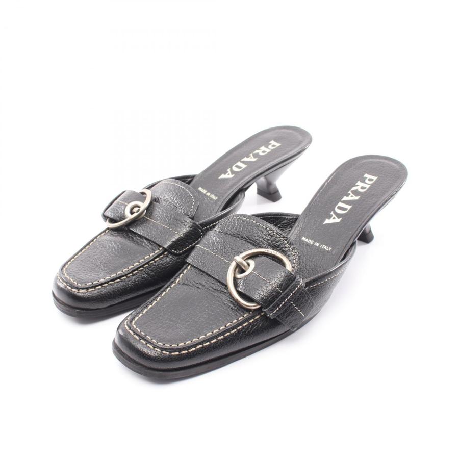 PRADA（プラダ） ローファー ミュール 靴 レザー ブラック系 【中古