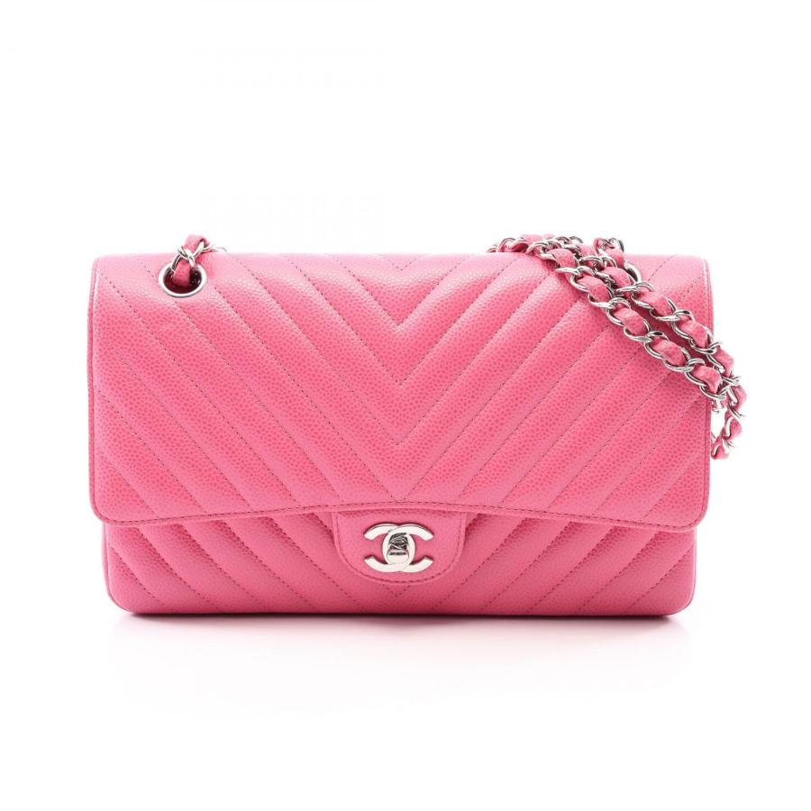 新品 CHANELシャネルノベルティピンク ビューティー ショルダー BTS V CHANEL（シャネル） シェブロン Vステッチ Wフラップ ショルダーバッグ