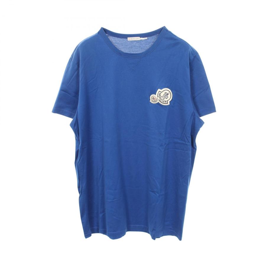 【美品】 モンクレール 半袖 Tシャツ ニット ワッペン ロゴ レディースXL位 MONCLER（モンクレール） ロゴワッペン 半袖Tシャツ 衣料品 トップス